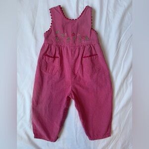 Vintage Oshkosh Pink Gingham Kids Overalls